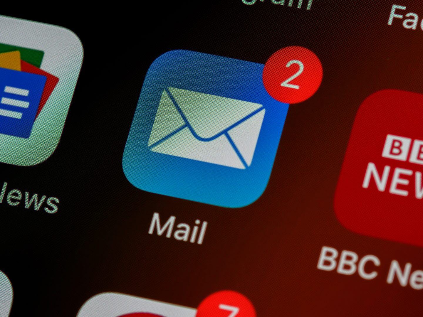 Email inbox with a new message