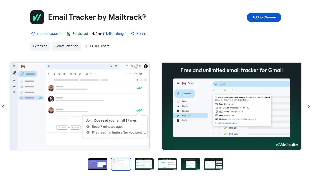 Mailtrack’s extension