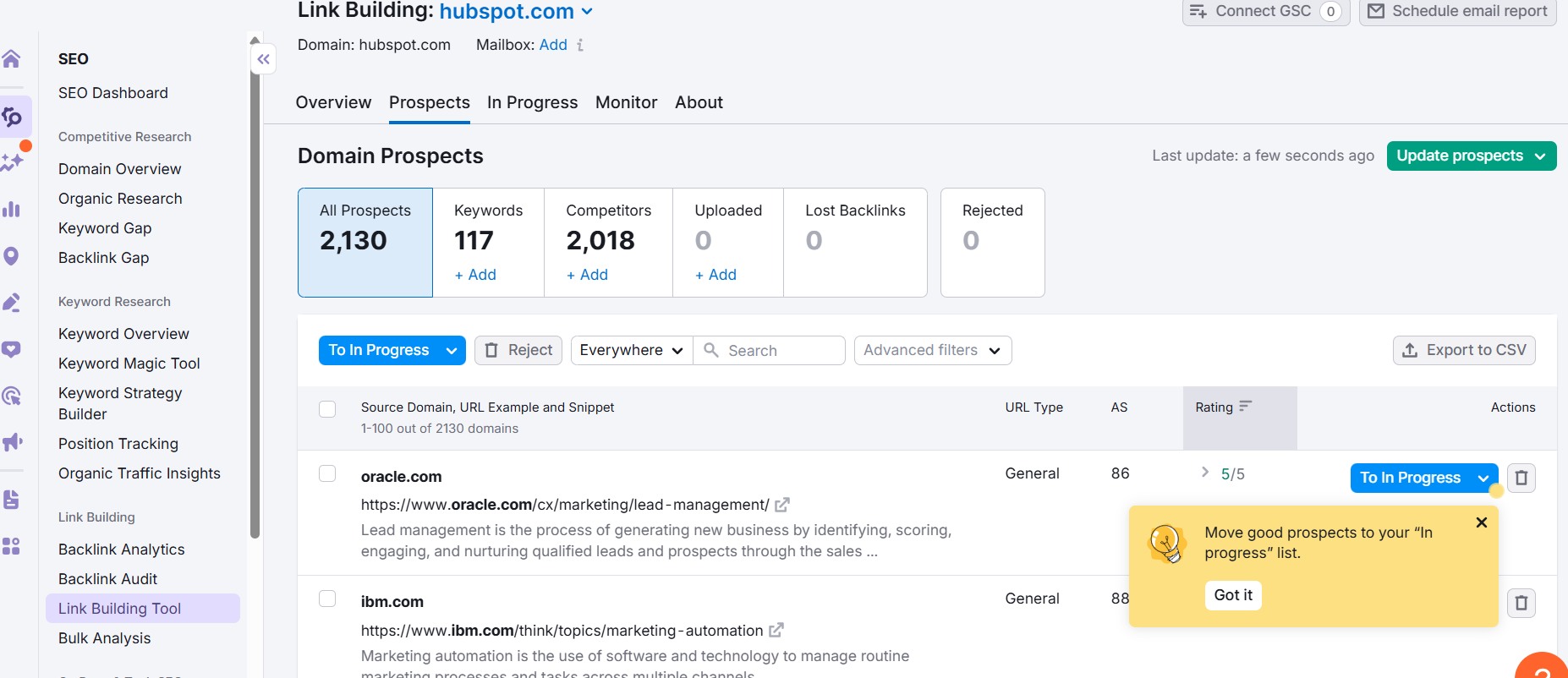 link building tool