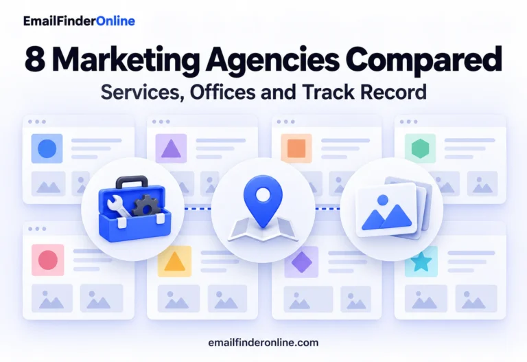 8 Marketing Agencies Compared on Services, Offices and Track Record banner
